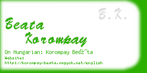 beata korompay business card